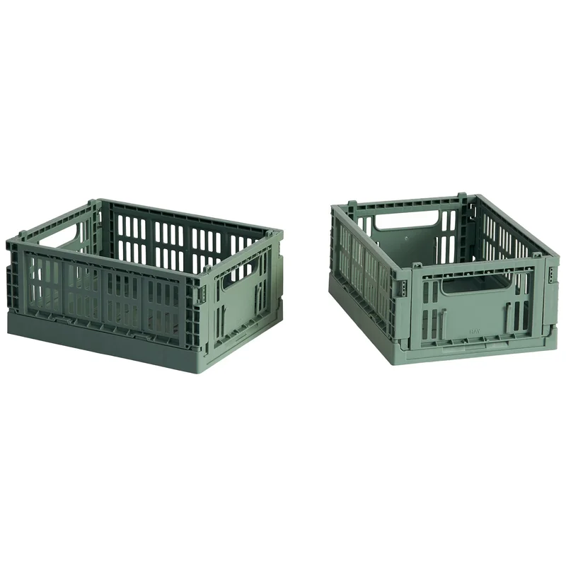 HAY Colour Crate Mini oppbevaringsbokser 2 stk, sage green' - 'Grønn