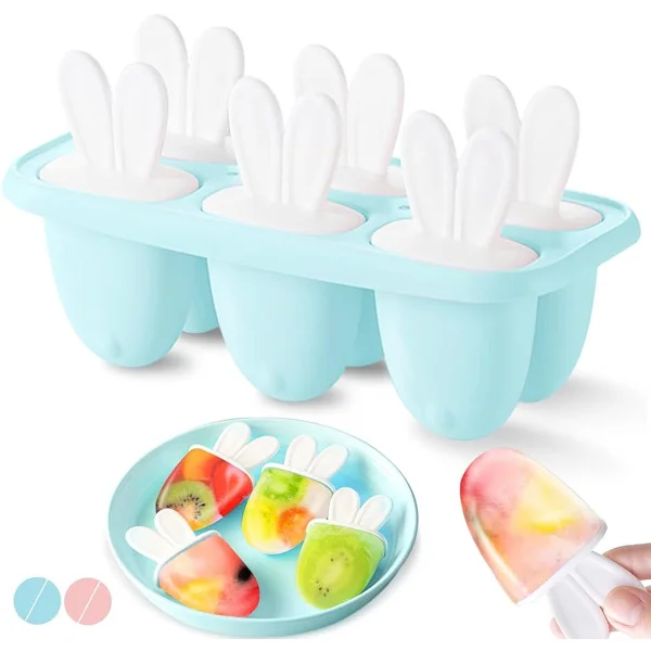 Isforme - Isforme - Mini Ispindeforme - 6 Ispindeforme - Genanvendelige - Ispindeforme - Børneisforme (Blå)