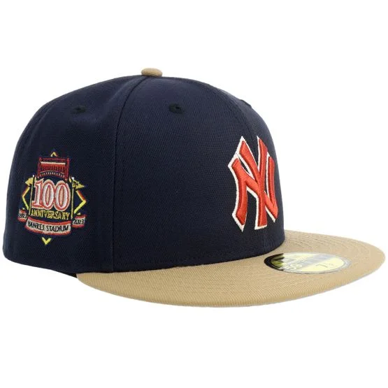 New Era - MLB Modrá fitted Kšiltovka - Hatstore Exclusive x New York Yankees 59FIFTY Neyyanco 100 Anniversary Navy-KJhaki Fitted @ Hatstore
