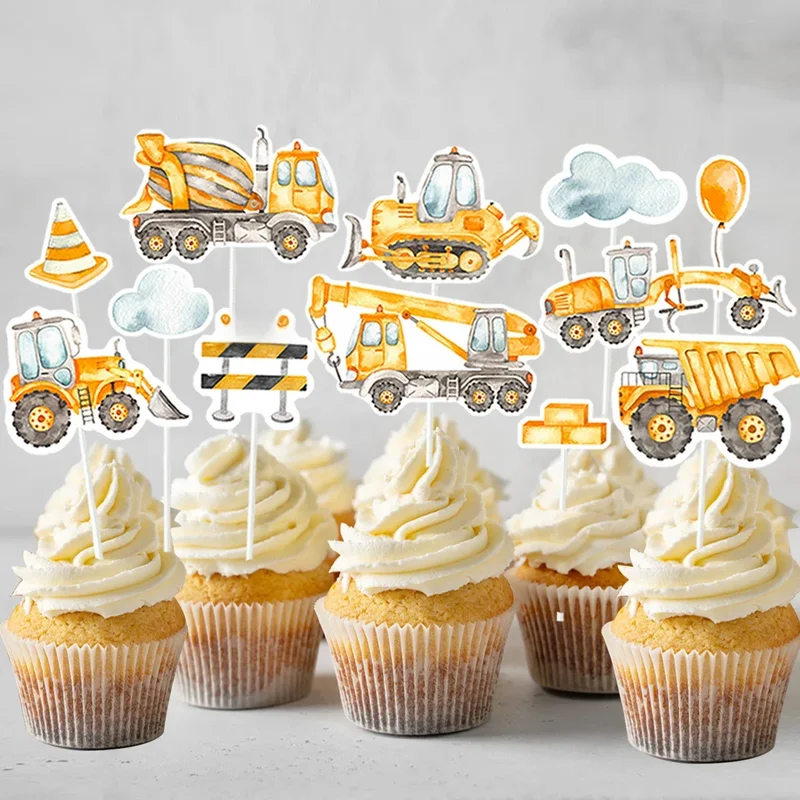 AliExpress - Bau Kuchen Topper Geburtstag Party Dekoration Jungen Bagger Traktor Bau Cupcake Topper Geburtstag Party Supplies