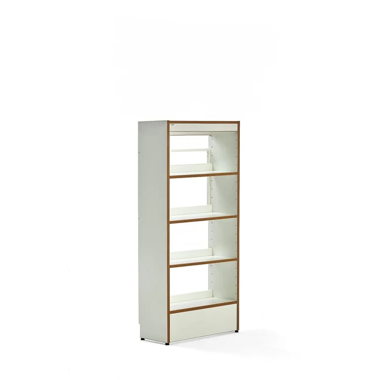 Library bookshelves STORY, basic, single-sided, 1600x747x305 mm, 4 shelves, white