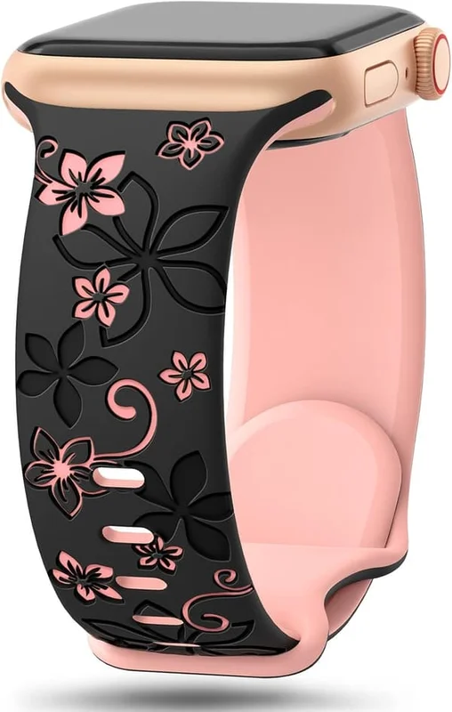 Pehmeä silikoninen urheiluranneke Apple Watch Series 10 9 8 7 6 5 4 3 2 1 SE 40mm 41mm 38mm Musta