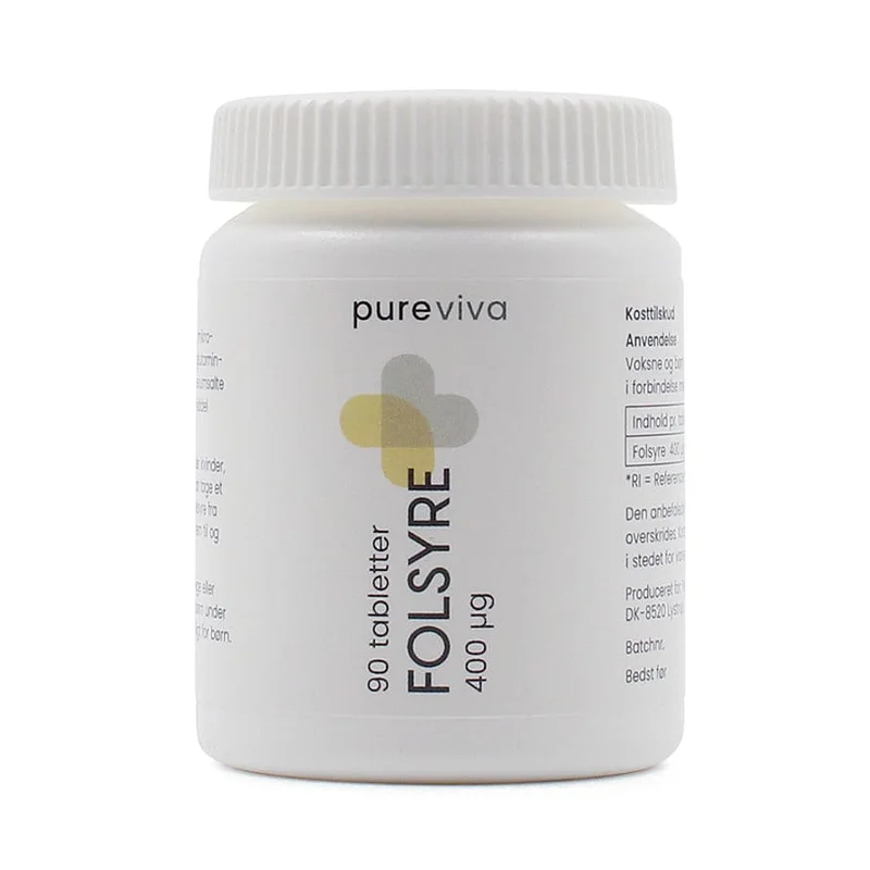 Pureviva Folsyre 400 μg 90 tabl., Helse & Madvarer, Vitaminer, Folsyre