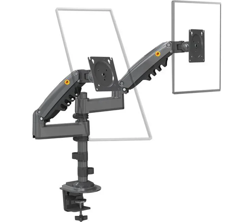 AliExpress - Nb h180 Doppel monitor Schreibtisch halter Arm Gas feder volle Bewegung 17 "-27" LCD-TV-Halterung ergonomische Doppel arm klemm halterung