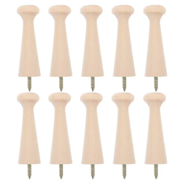 10 stk. Skrubare Shaker Knotter Tre Knotter For Hengende Vegg Knotter Tre Krok Knottebrett