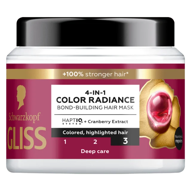 GLISS 4-In-1 Color Radiance Bond-Building Hair Mask Balsam Dam 400ML