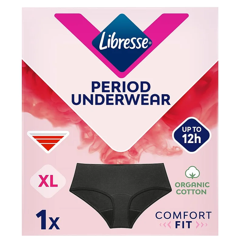 Libresse Menstruationstrusser Hipster Sort XL, Helse & Madvarer, Kosttilskud Til Kvinder, Menstruation
