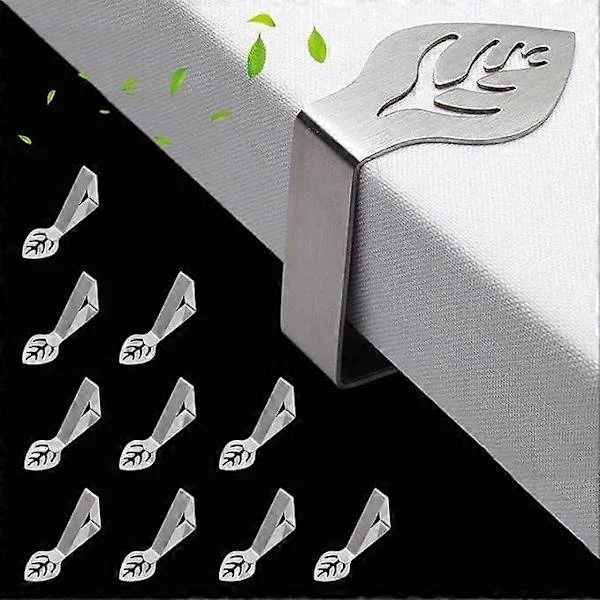 Tablecloth Clips, Stainless Steel, 10-Pack, Outdoor Tablecloth Clips, Tablecloth Weights for Thick Tables, Restaurant, Garden Table & Picnic, [TT]