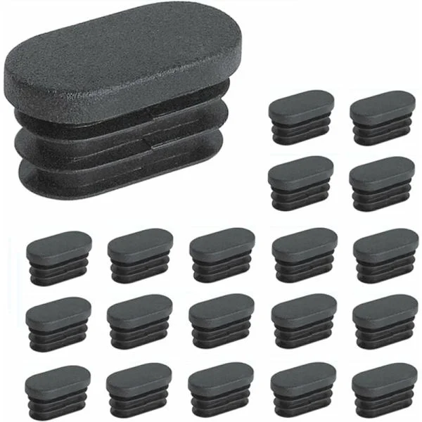 Plastlock för möbelben, ovala plaststolsbensskydd, oval rörplugg för möbelben, studsmatta, skåp, stol, 20 stycken (20x40mm)