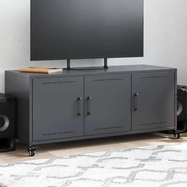 vidaXL TV-möbel, TV-skåp med dörrar, TV-ställ med förvaring för vardagsrum, Anthracite 846646