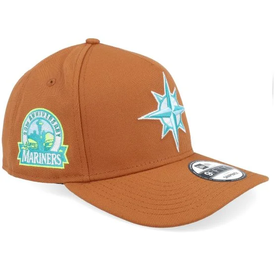 New Era - MLB Brun adjustable Caps - Hatstore Exclusive x Seattle Mariners 9FIFTY A-frame Brown/Teal A-Frame Adjustable @ Hatstore