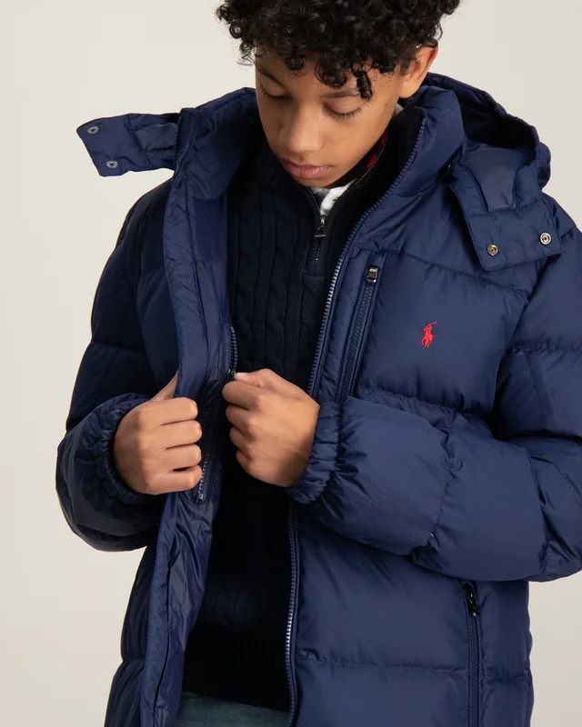 Polo Ralph Lauren Ripstop Down Hooded Jacket Sininen Takit Pojat - Kids Brand Store