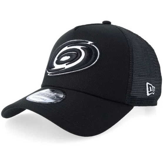 New Era - NHL Schwarz Trucker Cap - Carolina Hurricanes 9FORTY Black/White A-frame Trucker @ Hatstore