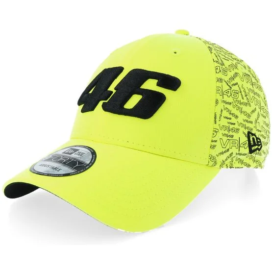New Era - Amarillo adjustable Gorra - VR46 All Over Print 9FORTY Neon Yellow Adjustable @ Hatstore