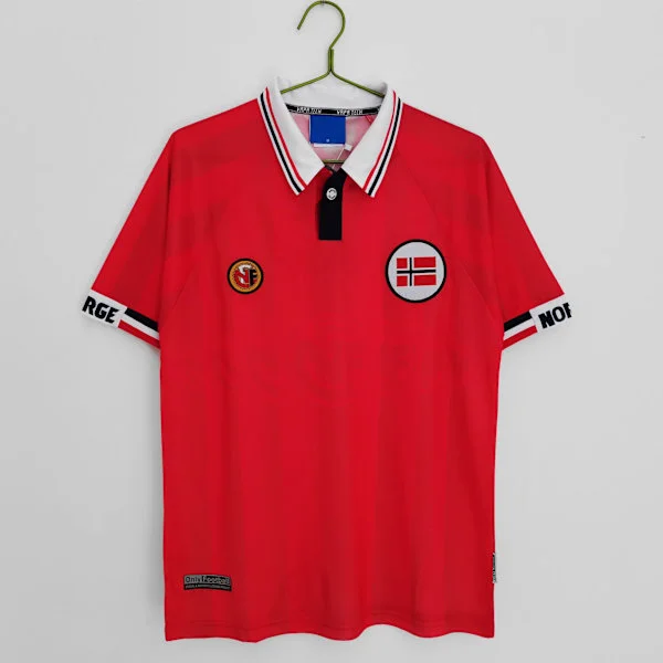Norge Retro Fotballdrakt Norge Hjemmedrakt Klassisk Supporterversjon Vintage Fotballsett 1998-99 1998-99