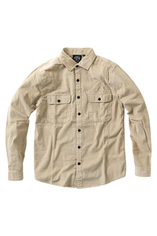 West Coast Choppers Hill Country Cord Shirt Sand S
