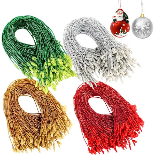 Julepynt-snorer, 400 stk Pynt-hengere med Snap-lukking, Dekorativ snor for juletre, festlig pynt, hengende pynt-tau