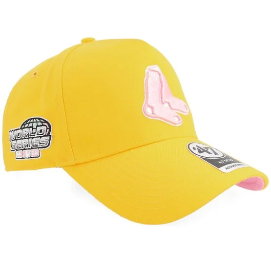 47 Brand - MLB Geel adjustable Cap - Hatstore Exclusive x Boston Red Sox World Yellow Gold A-Frame Adjustable @ Hatstore
