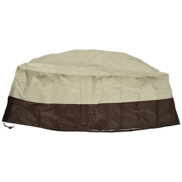 Bålpanne Deksel Rund - 210D Oxford Stoff Kraftig Patio Utendørs Bålpanne Bord Deksel Rund Vanntett[D]
