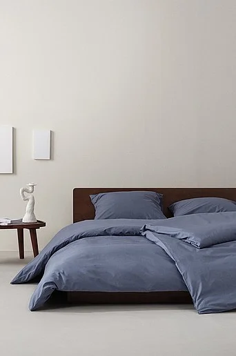 Jotex - Percale Påslakanset Enkelsäng - Ekologisk Åskblå ZACK - Köp Enkelsäng hos Jotex