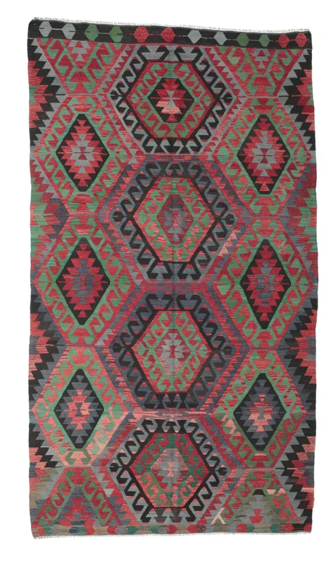 Kilim Vintage Rug Oriental Red/Dark Grey (Wool, )