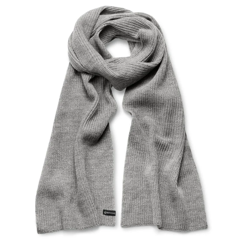Baltic | Grey Rib Knitted Acrylic Scarf for Men - Winter Scarves