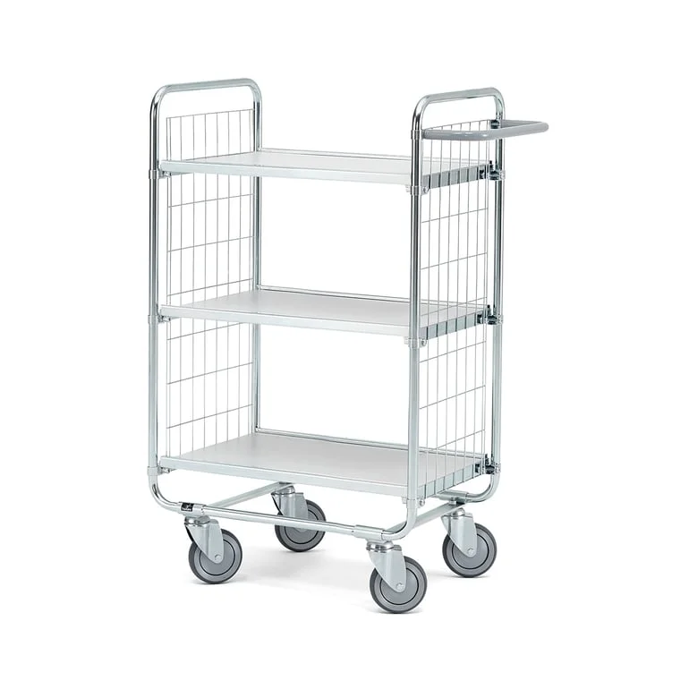 Shelf trolley CRAFT, 3 shelves, 200 kg load, 620x425x1100 mm