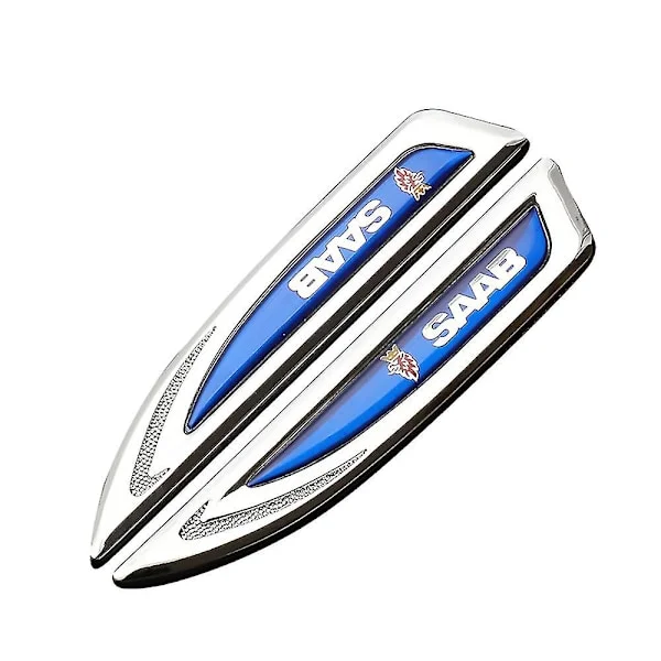 2st 3D Metall Bil Klistermärke Skärm Sida Dekal Emblem Märke Auto Blade För Saab 9-3 9-5 9-7 9-7x 9-2x 9-5x Bj Biltillbehör