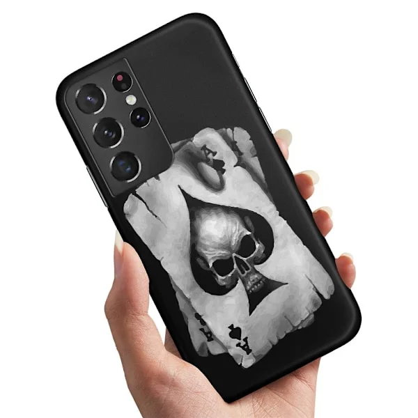 Deksel / Mobildeksel til Samsung Galaxy S21 Ultra - Dødningehode Kortstokk