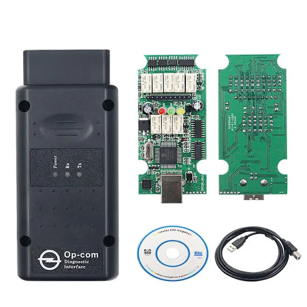 Høykvalitets OPCOM 2021 med USB-dongle Diagnoseverktøy Op-Com V1.95 Flash Update Op Com V2021 For Opel Bil Diagnoseverktøy