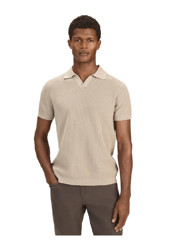 John Henric Cotton Texture Knitted Ss Polo Sweater (pascal) Tröjor Herr Beige S