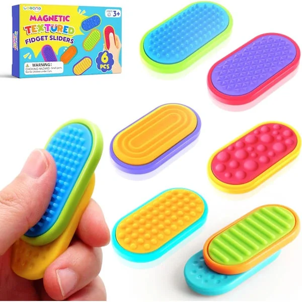 Sensoriska Fidget Magnetleksaker för barn: Magnetiska Slides Stress Fidgets för autism, ångestlindring Små Fidgetleksaker för vuxna kontorsbord