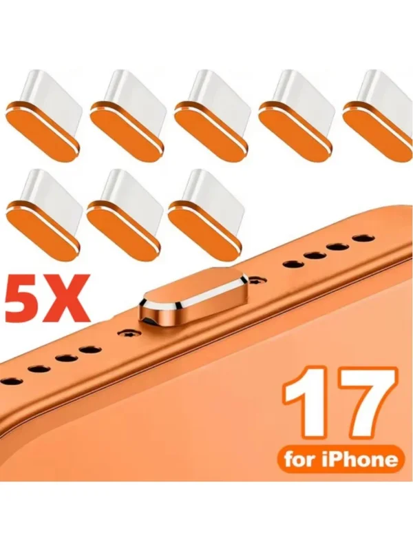 AliExpress - 1-5 pièces Bouchon anti-poussière USB Type C en métal pour iPhone 17 Pro Max Air 17PM, capuchon de protection pour port de charge Type-C 