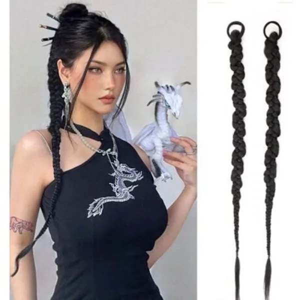 Ponytail Extension, Ponytail Hairpiece, Natural Synthetic Hair for Ponytail, for Women (FMY)