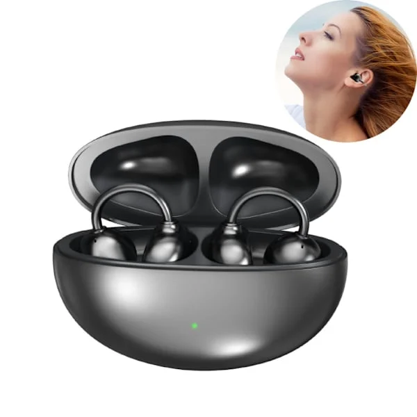 2026 Nya Clip-on Hörlurar Öppna Öron Trådlösa Bluetooth 6.0 Hörlurar, 120H Speltid, Träning-Android/iOS