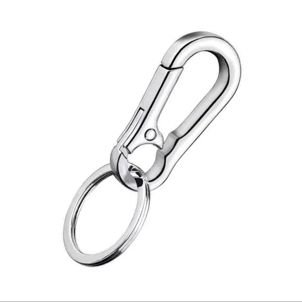 Metal Carabiner Keychain, Small Detachable Carabiner Keychain Clip for Car Keys, Backpacks, Travel (Silver, 4.7 * 2.2 cm)