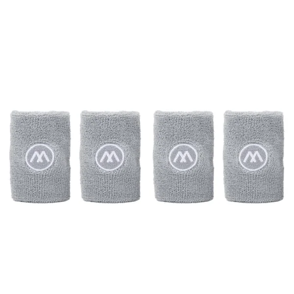 2 Pairs Wristbands for Sports, Basketball, Sweat-Absorbing Polyester Cotton Wristband, Athletic Wristband for Men and Women, Grey