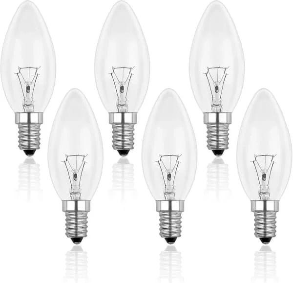Glödlampa E14 60W 230V, E14 Flamglödlampa, Dimbar Varmvit 2700K, 600LM, C35 Transparent Glödlampa, För Ljuskrona, Skrivbordslampa, Pa [DB]