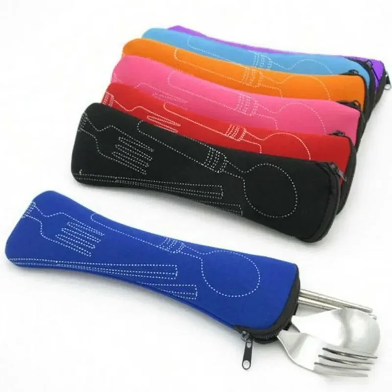 AliExpress - Sac d'emballage de voyage, étui de pique-nique portable, sans vaisselle, sacs à couverts, boîte de rangement pour fourchette et cuillère