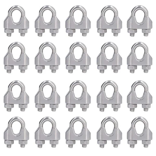 20 stk. rustfritt stål wireklemme Maskinvare Rigging Kabelklemme Lås Klemfester M3 (3mm)