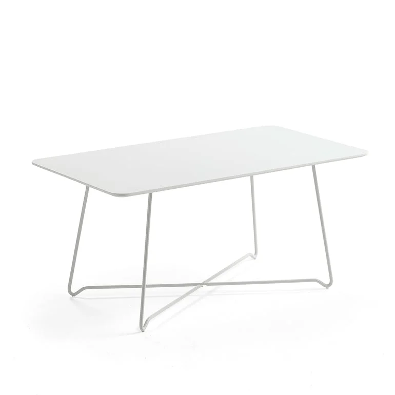 Sofabord, rektangulært, L1100 B600 H510 mm, hvit/hvit