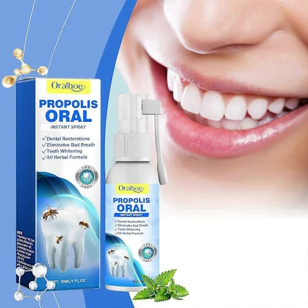 Propolis Oral Instant Treatment Spray, Propolis Oral Health Spray, Propolis Tandrengöringsspray, Propolis Munspray, Frisk Andedräkt