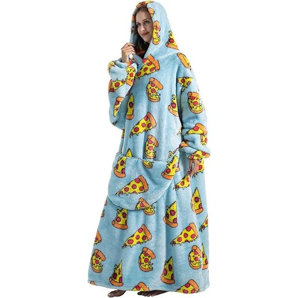 Extra Long Oversized Blanket Hoodie, Snuggle Fleece Wearable Blanket for Adult Women, Fluffy Giant Hoodie for Teenagers