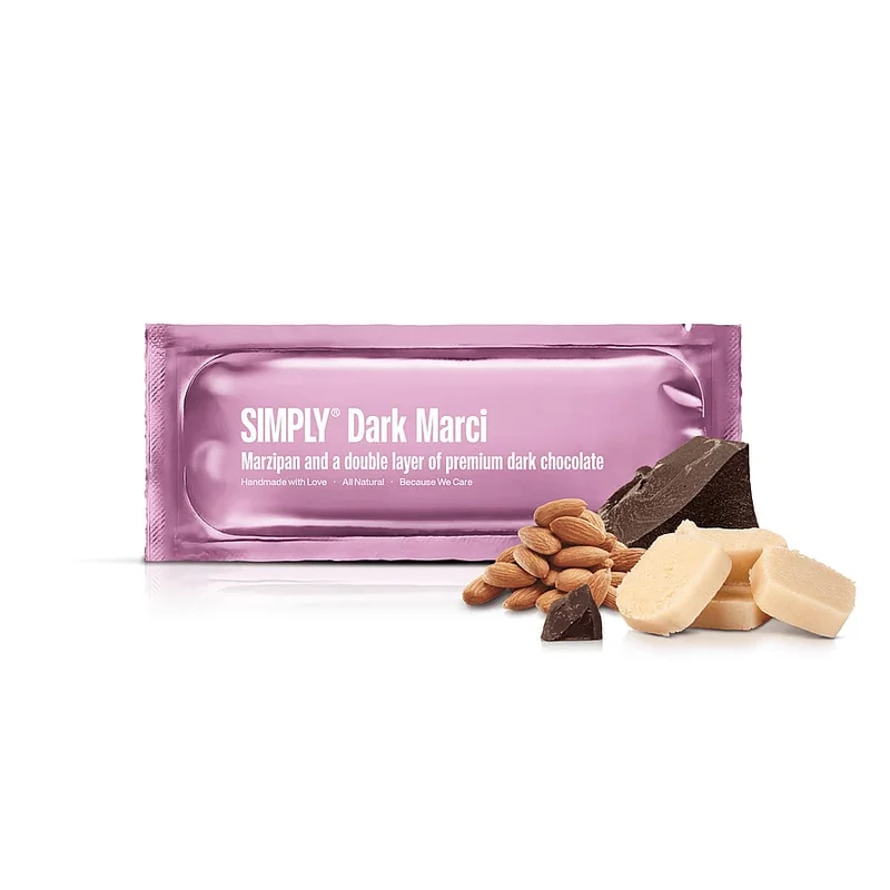 3 for 2 - Simply Chocolate Chokoladebar Dark Marci Marcipan 40 g, Helse & Madvarer, Snacks, Barer