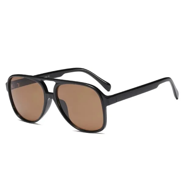 YAMEIZE Retro Pilot Solbriller Dame Herre Briller Vintage Oversized Herre Briller Gule Linser Kørebriller Oculos De Sol Masculino