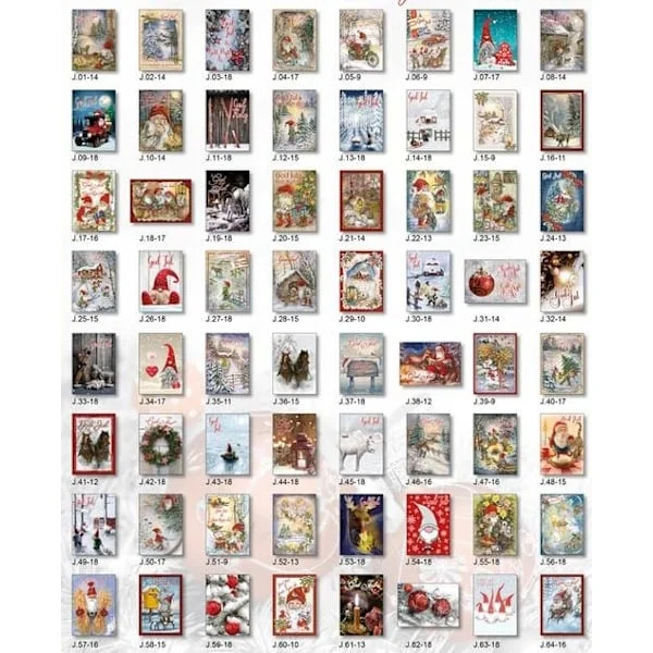 2025 10-pack Svenska Vykort julkort julvykort God Jul & Gott Nytt År