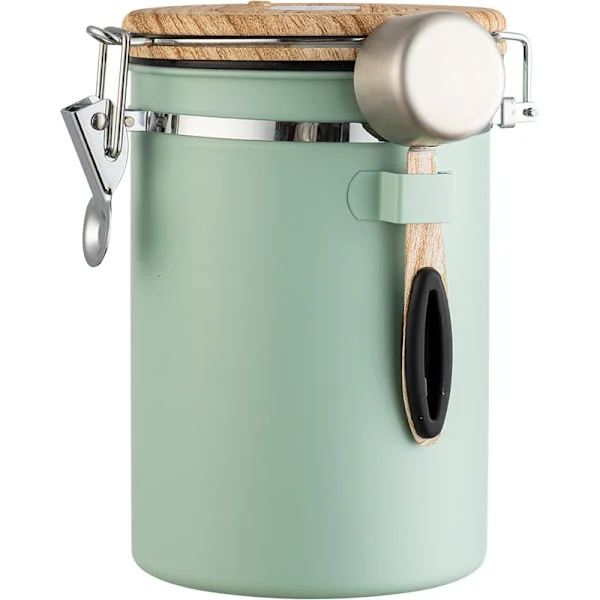 (Green) Coffee Container - Coffee Can - 1.8L - Coffee Storage Jar - Coffee Container - Airtight Coffee Container with CO2 Valve - green