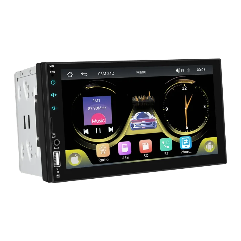 AliExpress - Podofo 7'' Drahtlose Carplay Auto MP5 Stereo Android Auto Mirrorlink BT Multimedia Player FM SWC DAB 2din EQ Auto radio Hinten Kamera