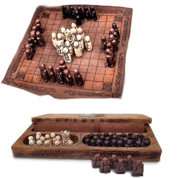Hnefatafl Lautapeli Setti Puulaatikolla Aikuisille ja Lapsille [HK][CH]