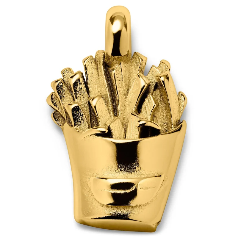 Jaygee | Colgante de patatas fritas dorado para hombres - Colgantes para collar
